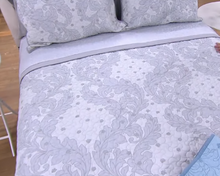 Home by SHR 100% Cotton Quilted Vine Twin Bedspread Set Dark Grey, - Midtown Bargains