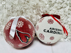 NFL Set of 2 6" Ornaments by Evergreen, Arizona Cardinals, - Midtown Bargains