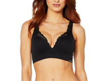 Nearly Nude Seamless Lace Trim Wirefree Bra - Midtown Bargains