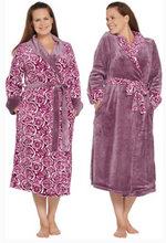 Reversible Velvet Soft Signature Rose Robe by Casa Zeta-Jones - Midtown Bargains