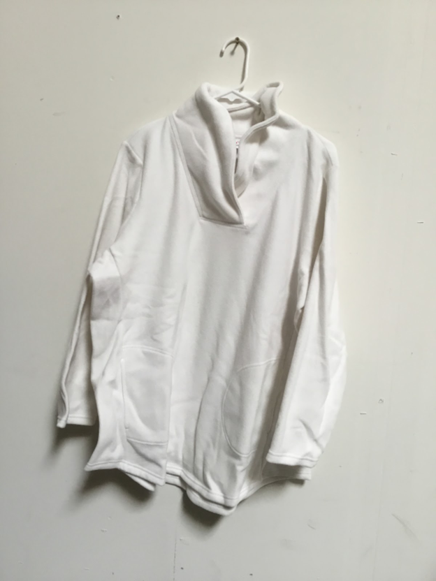 Denim & Co. Petite Shawl Collar Long Sleeve Fleece Tunic, Petite X-Large, Natural Color - Midtown Bargains