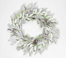 Home Reflections 24" Frosted Greenery Wreath - Midtown Bargains