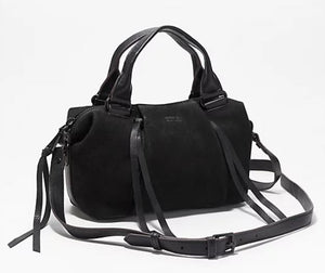 Aimee Kestenberg Mini Nubuck Leather Satchel - Tamitha Black, - Midtown Bargains