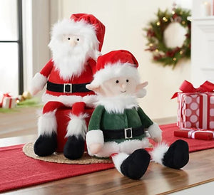 Holiday Plush Santa and Elf 2-Piece Set by Valerie - Midtown Bargains
