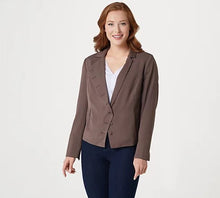 Laurie Felt Pleated Back Blazer Reg 14 Steel Grey - Midtown Bargains