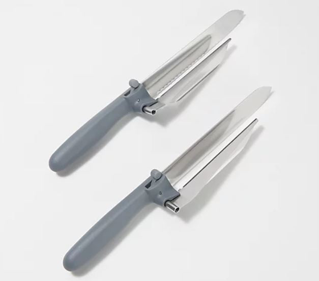 Same Slice 2-Piece Knife Set Gray, - Midtown Bargains