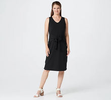 Belle by Kim Gravel TripleLuxe Knit Tie-Front Midi Dress Black,X-Large - Midtown Bargains