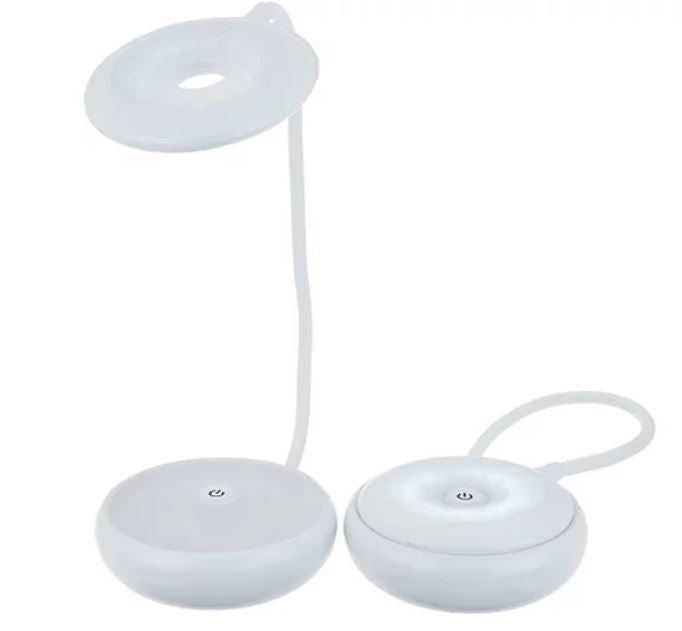 Set of 2 Mini Bendable LED Lamps w/ Brightness Control White, - Midtown Bargains