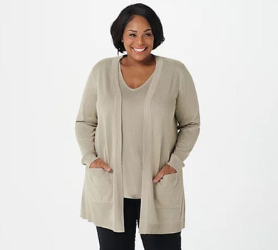 Belle by Kim Gravel Lurex Long Cardigan - Midtown Bargains