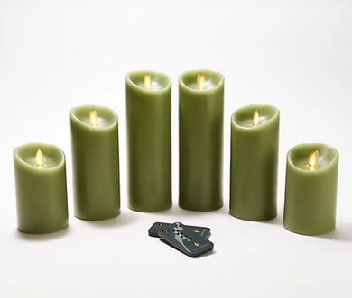 Luminara Set of 6 Assorted Pillars w/Gift Boxes & Remotes - Midtown Bargains