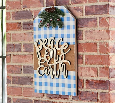 Buffalo Check Holiday Tag Sentiment Wall Decor by Valerie Red/Black, - Midtown Bargains