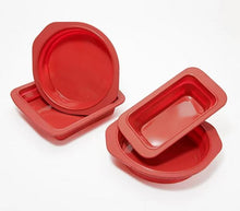 "As Is" Cook's Essentials Set of 4 Collapsible Silicone Bakeware Red, - Midtown Bargains
