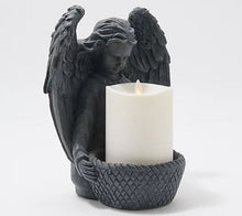 Luminara Indoor/Outdoor Angel with 4" Outdoor Candle Dark Grey, - Midtown Bargains