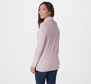 Lisa Rinna Collection Long Sleeve Cowl Neck Top Small	Mauve Rose - Midtown Bargains