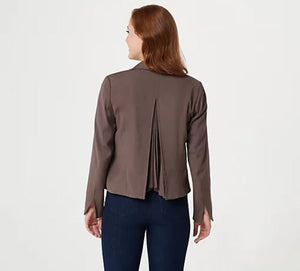 Laurie Felt Pleated Back Blazer Reg 14 Steel Grey - Midtown Bargains