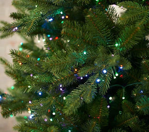 Santa's Best 12' WRGB Alberta Spruce Starry Light Christmas Tree - Midtown Bargains