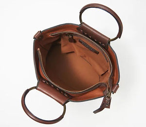 Pikolinos Leather Circle-Handle Crossbody Cuero, - Midtown Bargains