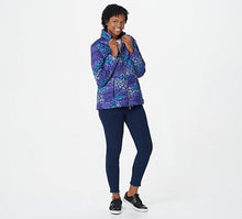 Attitudes by Renee Renee's Reversibles Packable Puffer Jacket w/ Pouch, Navy - Midtown Bargains