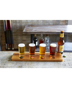 Beer Tasting 5-Piece Flight Wood Set - Midtown Bargains