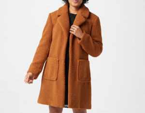 Sam Edelman Faux Fur Teddy Coat, Cognac - Midtown Bargains