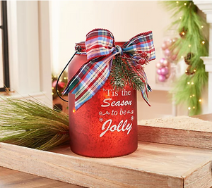 Illuminated Holiday Milk Jug with Sentiment by Valerie - Midtown Bargains