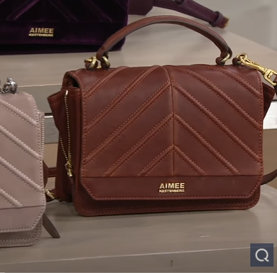 Aimee Kestenberg Leather Expandable Crossbody - Mia Almond, - Midtown Bargains