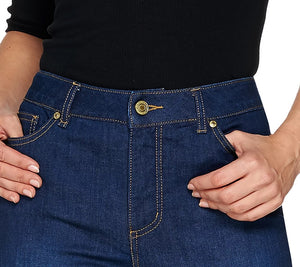 Isaac Mizrahi Live! Petite TRUE DENIM Boot Cut Jeans Grey	Petite 2 - Midtown Bargains