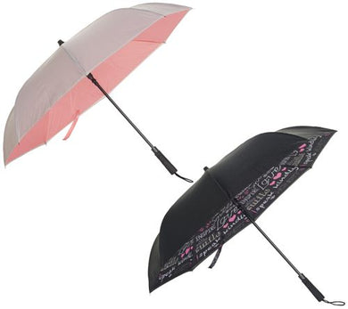 Revers-a-Brella Auto-Open Double Layer Umbrella with Clip Handle - Inspire/Pink - Midtown Bargains