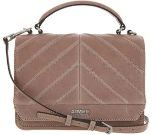 Aimee Kestenberg Leather Expandable Crossbody - Mia Almond, - Midtown Bargains