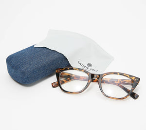 Laurie Felt Blue Light Cat-Eye Glasses Tortoise - Midtown Bargains