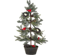 36" Slim Cardinal Tree with Nests and Pinecones by Valerie - Midtown Bargains