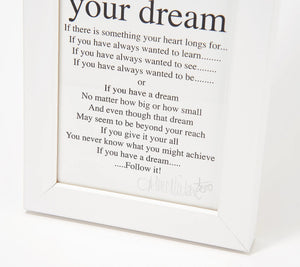 Anna Nielsen Inspirational Framed Print FollowYourDream, - Midtown Bargains