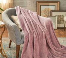 Berkshire Blanket Velvet Soft Large Braid 60" x 70" Throw, Cream color - Midtown Bargains