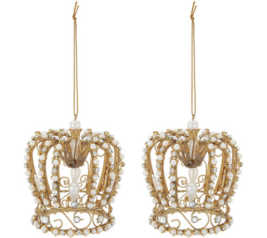 Dennis Basso Set of 2 Crown Jewels Ornaments - Midtown Bargains