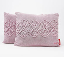 Peace Love World Set of 2 20" x 16" Knitted Pillows Blush - Midtown Bargains