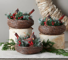 Set of 3 Cardinals in Nests w/Pine Sprigs & Berries by Valerie - Midtown Bargains