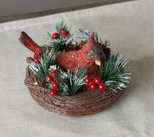 Set of 3 Cardinals in Nests w/Pine Sprigs & Berries by Valerie - Midtown Bargains