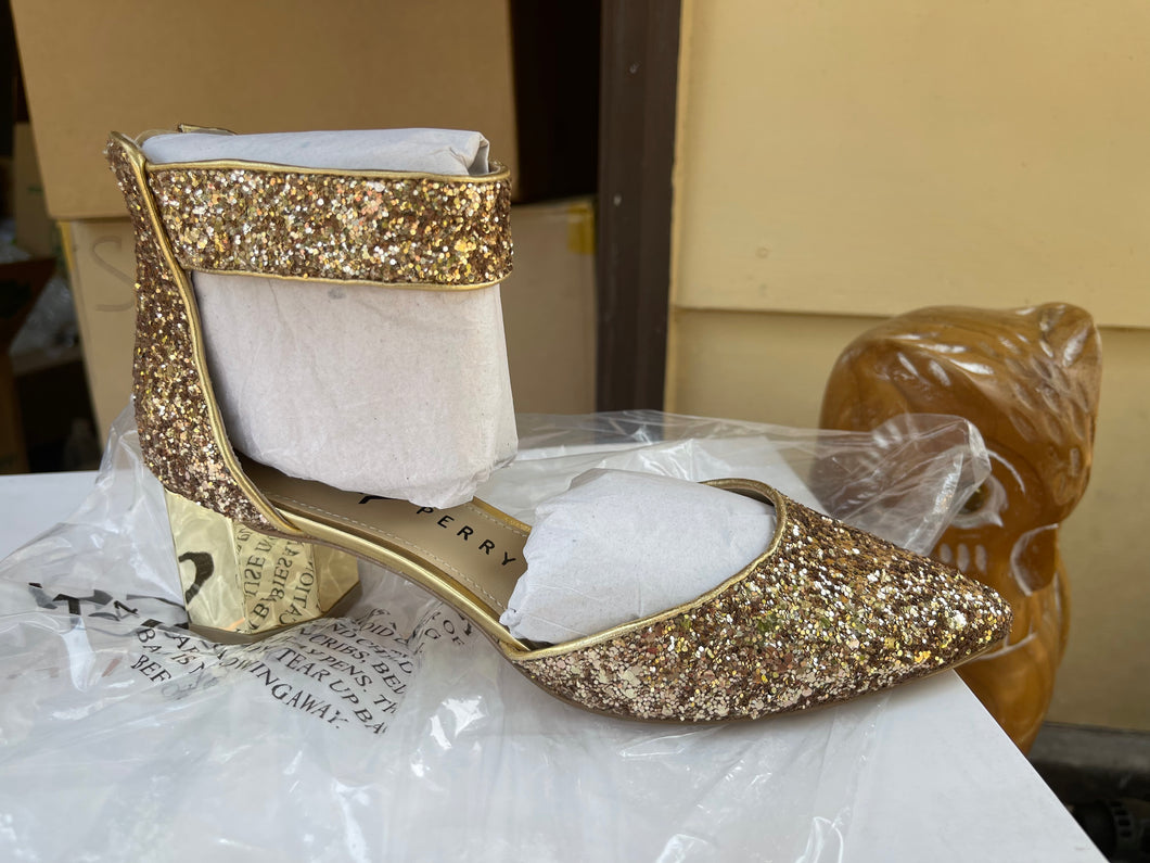 Katy Perry Glitter Ankle Strap Pumps - The Jo, Size 5.5