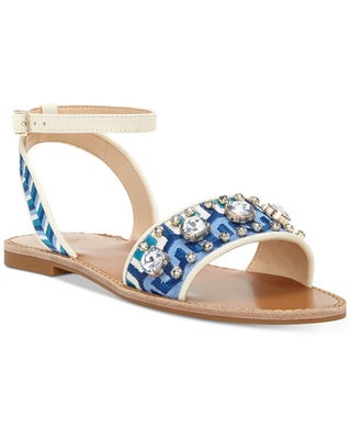 Vince Camuto Embroidered Sandals With Ankle Strap, Size 7.5 - Midtown Bargains