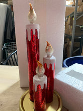Glittered Illuminated Mercury Glass Candle Trio by Valerie - Midtown Bargains