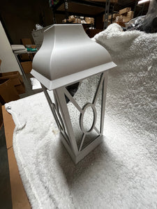 22-Inch Illuminated Indoor/Outdoor Mercury Glass Lantern