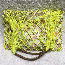 Vince Camuto Rope and Canvas Tote Bag - Zest Safety Yellow, - Midtown Bargains