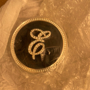 Crystal Initial Compact Mirror with Magnification by Lori Greiner Q Initial