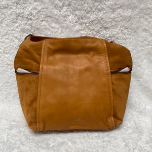 American Leather Co. Large Leather and Suede Hobo - Erie Cafe Latte, - Midtown Bargains