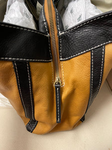 American Leather Co. Leather and Suede Shopper - Brookfield CafeLatte/Black,