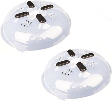Set of 2 Clear Hover Cover Microwave Splatter Guards, Assorted Colors - Midtown Bargains