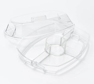 Appetizer Bowl On Ice with 4-Compartments & Dual Purpose Flip Lid - Midtown Bargains