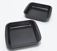 Cook's Essentials Set of 2 8"x8" Nonstick Glass Bakers Black, - Midtown Bargains