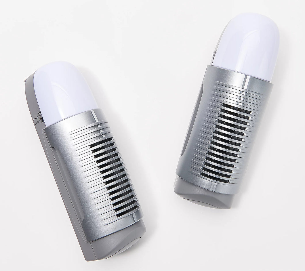 Air Innovations Set of 2 Plug-In Air Purifiers with Nightlight Silver - Midtown Bargains
