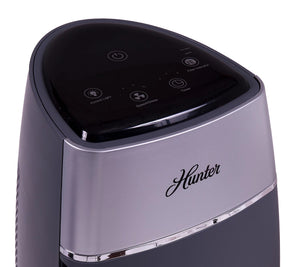 Hunter HP100 EcoSilver HEPA Medium Tower Air Purifier Black/Silver, - Midtown Bargains